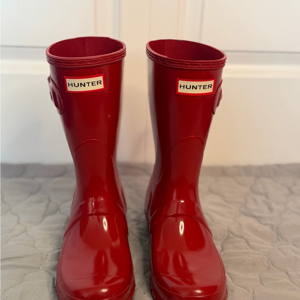 Hunter Glossy Cherry Red Rain Boots